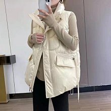 羽絨背心外套女 韓版寬鬆立領棉服外套 素色百搭坎肩馬甲外套 無袖外套 加厚保暖鋪棉外套 女裝 衣服 歷史價格詳細信息