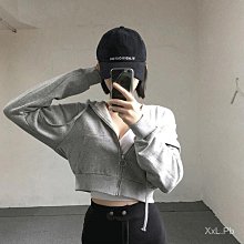 新款韓版春秋短款拉鏈衛衣女薄款寬松高領長袖上衣外套潮-餘登米女裝 歷史價格詳細信息