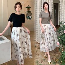 MissBig夏季新款鬆緊腰不規則下擺綁帶大擺棉布長裙《422389360》 歷史價格詳細信息
