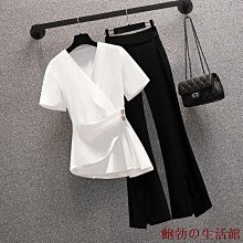 2022新款大碼雪紡衫女寬松短袖媽媽裝夏季小衫女顯瘦遮肚子上衣潮【Misaki精品】 歷史價格詳細信息