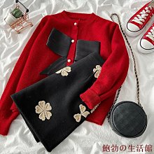 《新年紅》大碼女裝過年紅色套裝秋冬款微胖妹妹新中式毛衣開衫半身裙兩件套 歷史價格詳細信息