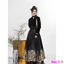新中式國風女裝 明制改良漢服成人黑色馬面裙套裝半身裙2023新款夏 大尺碼 歷史價格詳細信息