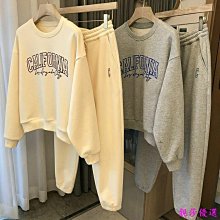 運動套裝 大尺碼套裝  黑色套裝 休閒運動服 新款大尺碼運動套裝男時尚寬鬆休閒肥佬加肥加大長褲長袖一套潮 歷史價格詳細信息