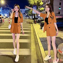 小西裝顯瘦休閒時尚套裝女夏季洋氣質職業短褲時髦西服兩件套女性服裝流行女裝休閒服飾~BA11451 歷史價格詳細信息