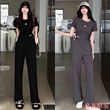 美式運動風高腰休閒褲女秋季寬鬆直筒工裝褲直筒長褲闊腿條紋褲子 歷史價格詳細信息