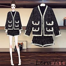 小美の店L-4XL 女裝套裝 大尺碼套裝  顯瘦套裝 兩件套 大尺碼女裝 韓版網紅套裝 小香風寬鬆長袖外套  高腰短褲  IWY 價格比較,價格查詢,歷史價格詳細信息