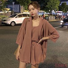 願望生活~大碼女裝夏季套裝女2024新款條紋短袖上衣女顯瘦背帶連衣裙兩件套 歷史價格詳細信息