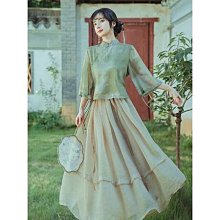 #婷婷百貨#--新中式國風改良漢服 混搭馬面裙半身裙日常通勤套裝女夏季---達人社 歷史價格詳細信息