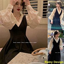 Rainy Design【現貨】2023夏季新款韓版洋裝時尚大尺碼女裝顯瘦撞色拼接短袖過膝a字裙【蟻后小巷】 歷史價格詳細信息