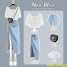 收腰牛仔短袖蠻可愛的一個款質感很好高級煙灰色復古乖巧泡泡袖搭配的半裙學院風紅格配色一片式側 歷史價格詳細信息