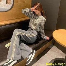 Rainy Design休閒長袖運動套裝女新款春秋時尚韓版寬鬆長褲兩件套 歷史價格詳細信息