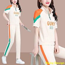 夏季大碼時尚套裝女2024新款胖mm韓版寬鬆減齡顯瘦運動休閒兩件套 歷史價格詳細信息