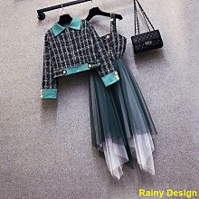 Rainy Design✨小白狐✨新品 2023流行穿搭套裝女設計感暗紋中高領無袖T恤+西裝褲高腰闊腿拖地褲 歷史價格詳細信息