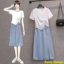 Rainy Design大眼睛【山本風女裝】半身裙 歐貨潮牌撞色拼接牛仔半身裙女春秋新款寬鬆設計感小眾洋氣a字裙 歷史價格詳細信息