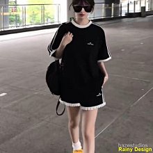 PP HOME時尚大尺碼女裝2023年夏裝新款胖妹妹顯瘦氣質設計感圓領百搭短袖上衣 歷史價格詳細信息