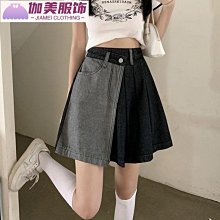 美式牛仔短裙女夏季大碼胖mm高腰顯瘦梨形身材不規則半身裙a字裙 歷史價格詳細信息