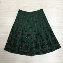 轉賣~ 【愛莎＆嵐】ILEY 伊蕾專櫃毛料印圖網紗襬及膝裙 / M 歷史價格詳細信息