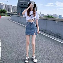 開叉牛仔半身裙 褲裙 短褲裙 夏季新款女裝 高腰辣妹短裙 設計感包臀裙 超短裙 帶短褲內襯褲裙 防走光裙子 短褲 性感 超短裙 歷史價格詳細信息