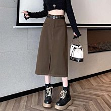 【潮人衣櫃】毛呢a字半身裙女秋冬季高腰西裝裙加厚裙子毛呢包臀裙防走光短裙 歷史價格詳細信息