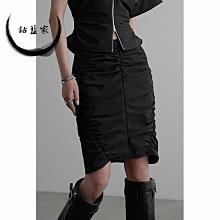 【鈷藍家】視覺焦點鬆緊花苞腰半身裙彈力舒適長裙暗黑香香時髦百搭橄欖裙 歷史價格詳細信息