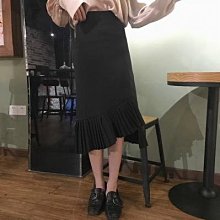 魚尾裙 洋裝 連身裙 裙子現貨~韓國東大門 here imprint 春夏款溫柔風 簡約凈版系帶魚尾裙 歷史價格詳細信息