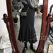 +1026+歐美知性 中高腰包臀貼臀 前短後長及膝過膝 彈性鉛筆棉裙 A字傘狀荷葉花邊 性感鏤空側開叉 黑色魚尾西裝窄裙 歷史價格詳細信息