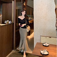 魚尾裙 洋裝 連身裙 裙子現貨~韓國東大門 here imprint 春夏款溫柔風 簡約凈版系帶魚尾裙 歷史價格詳細信息