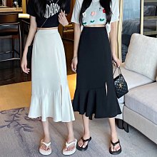 魚尾裙 洋裝 連身裙 裙子高腰不規則半身裙女設計感小眾夏季2023新款中長款魚尾裙子 歷史價格詳細信息