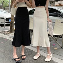 魚尾裙 洋裝 連身裙 裙子黑色波點雪紡半身裙女春夏中長款a字高腰顯瘦大腿粗的魚尾裙 歷史價格詳細信息