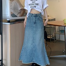 魚尾裙基本款高腰裙子及膝裙長裙不規則半身裙子百搭-黑/紅/藍S-L【AAA4820】 歷史價格詳細信息