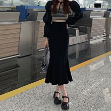 魚尾裙 洋裝 連身裙 裙子黑色波點雪紡半身裙女春夏中長款a字高腰顯瘦大腿粗的魚尾裙 歷史價格詳細信息