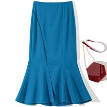 魚尾裙女2023年春季新款高腰顯瘦中長款開叉包臀裙黑色半身長裙子-哈囉好物 歷史價格詳細信息