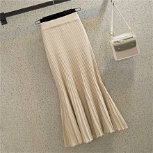 魚尾裙 洋裝 連身裙 裙子針織半身裙女秋冬2023新款高腰冬裙黑色魚尾中長款a字顯瘦毛線裙 歷史價格詳細信息