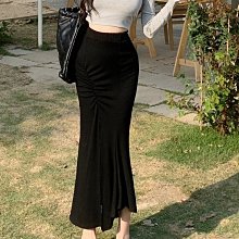 魚尾裙 洋裝 連身裙 裙子韓國東大門名媛氣質~超女人味魚尾擺高腰包臀半身裙se 歷史價格詳細信息