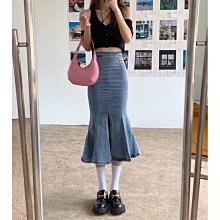 實拍高腰牛仔半身裙女春2024新款設計感百褶氣質短裙子 歷史價格詳細信息