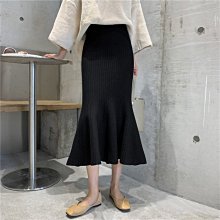 魚尾裙 洋裝 連身裙 裙子針織半身裙女秋冬2023新款高腰冬裙黑色魚尾中長款a字顯瘦毛線裙 歷史價格詳細信息