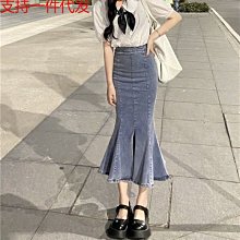 魚尾裙 洋裝 連身裙 裙子荷葉邊半身裙夏季2022新款高腰顯瘦中長款氣質A字裙子魚尾裙女裝 歷史價格詳細信息