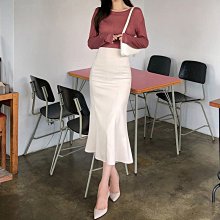 魚尾裙 洋裝 連身裙 裙子中長款開叉半身裙女春秋新款大碼胖mm設計感高腰包臀A字魚尾裙子 歷史價格詳細信息