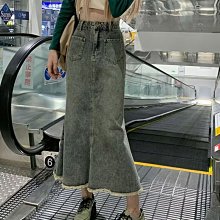 魚尾裙女2023年春季新款高腰顯瘦中長款開叉包臀裙黑色半身長裙子-哈囉好物 歷史價格詳細信息