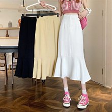 魚尾裙 洋裝 連身裙 裙子現貨~韓國東大門 here imprint 春夏款溫柔風 簡約凈版系帶魚尾裙 歷史價格詳細信息