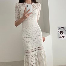 魚尾裙 洋裝 連身裙 裙子現貨~韓國東大門 here imprint 春夏款溫柔風 簡約凈版系帶魚尾裙 歷史價格詳細信息