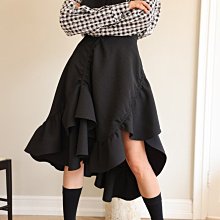 熱銷 魚尾裙半身裙氣質通勤黑色不規則魚尾裙寬松設計感裙子女長裙 可開發票 歷史價格詳細信息