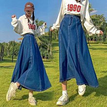 裙 傘裙 牛仔吊帶裙 韓版收腰休閒百搭牛仔揹帶裙 胖MM長褲蝴蝶結長裙 歷史價格詳細信息