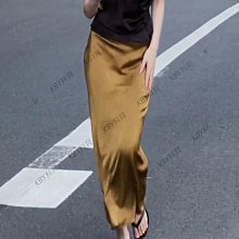 絲滑緞面垂墜感赫本高腰a版半身裙中長春季新款 SN95 歷史價格詳細信息