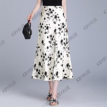 冰絲碎花半身裙女夏季薄款包臀魚尾裙氣質高級感媽媽裙子2024新款-KBY科貝 歷史價格詳細信息