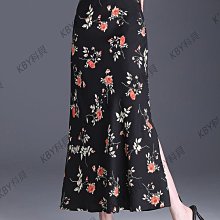 包臀魚尾裙夏季薄款冰絲碎花半身長裙子女氣質高級感媽媽2024新款-kby科貝 歷史價格詳細信息