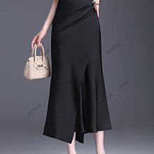 冰絲魚尾裙女氣質中長裙子時尚春夏季高級感夏半身裙緞面醋酸修身-KBY科貝 歷史價格詳細信息
