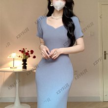 Amy的店外貿品質針織連衣裙V領冰絲顯瘦長款夏氣質薄款魚尾裙長裙-kby科貝 價格比較,價格查詢,歷史價格詳細信息