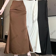 緞面長裙 魚尾裙 中長裙 醋酸裙 黑色粉色裙子 韓版氣質涼感絲滑垂墜感半身裙a字裙 夏季素色高腰顯瘦百搭緊身裙包臀裙過膝 歷史價格詳細信息