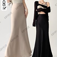 冰絲魚尾裙女氣質中長裙子時尚春夏季高級感夏半身裙緞面醋酸修身-KBY科貝 歷史價格詳細信息
